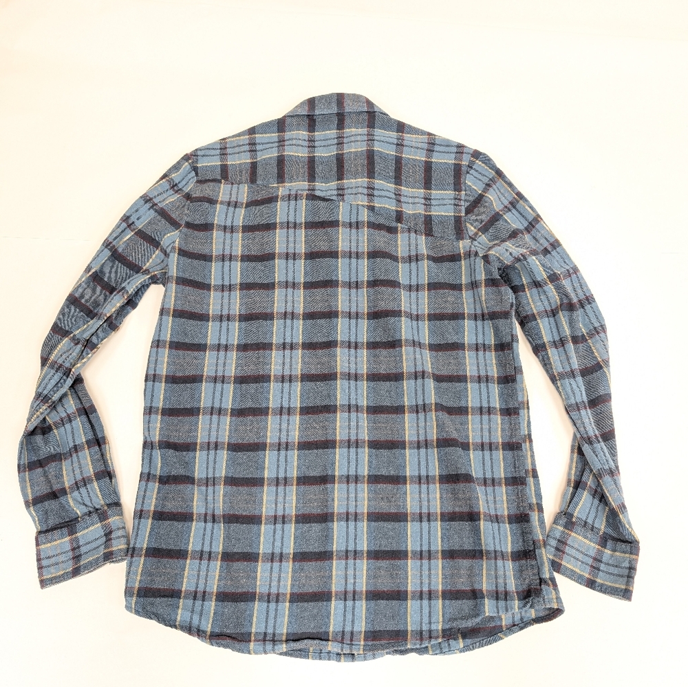 Volcom Modern Fit Blue Cotton Flannel Button Down Medium [169]